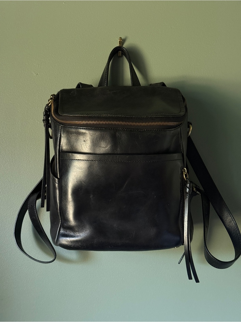 AZARIA - La Mère Luxe Leather Backpack Petite - Black